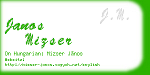 janos mizser business card